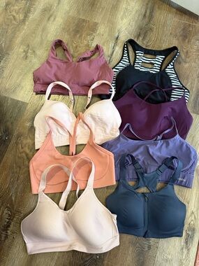 Assorted Women's Sports Bras - Multiple Colors, Size Large Bundle of 8!!!